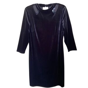 New Nine West Black Velvet Cut Out Dress Sze 12 Gothic Romance Whimsigoth